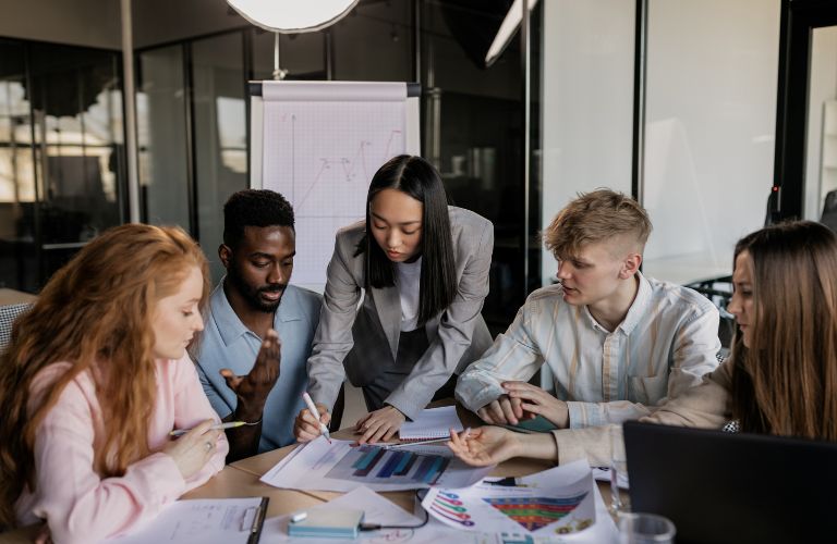 Group of Employees Working at a Table