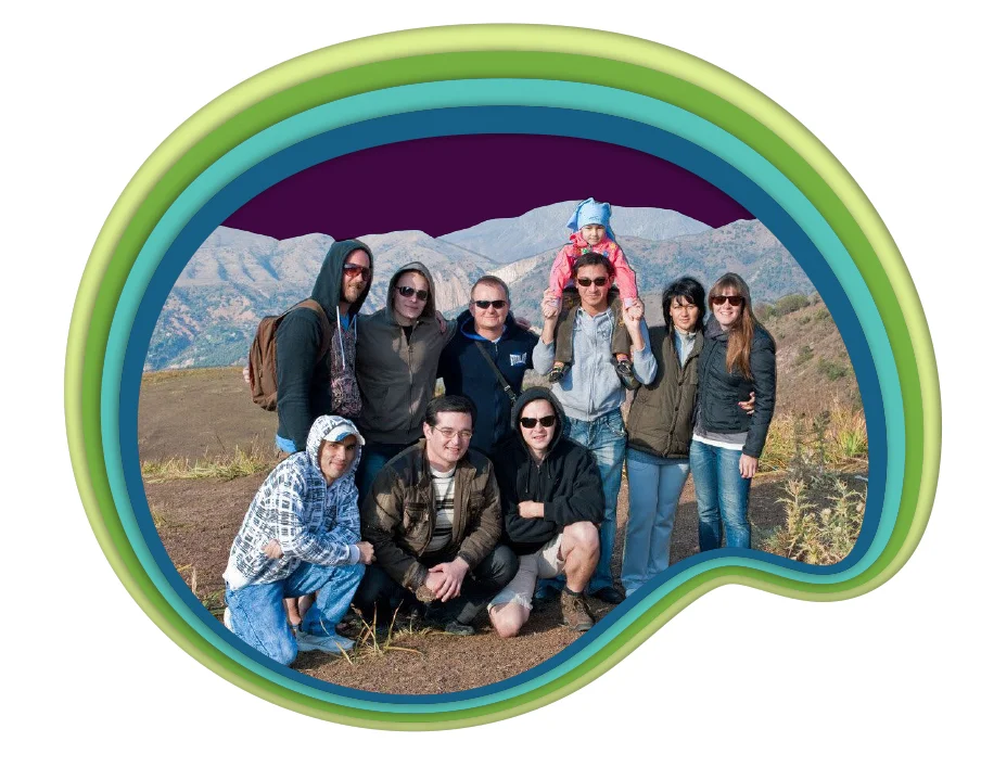 a group of people posing for a picture